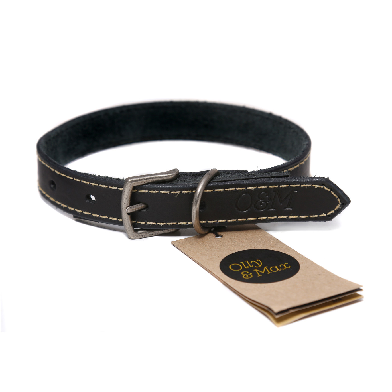 Olly & Max Leather Collars (Black) | Absolute Pets