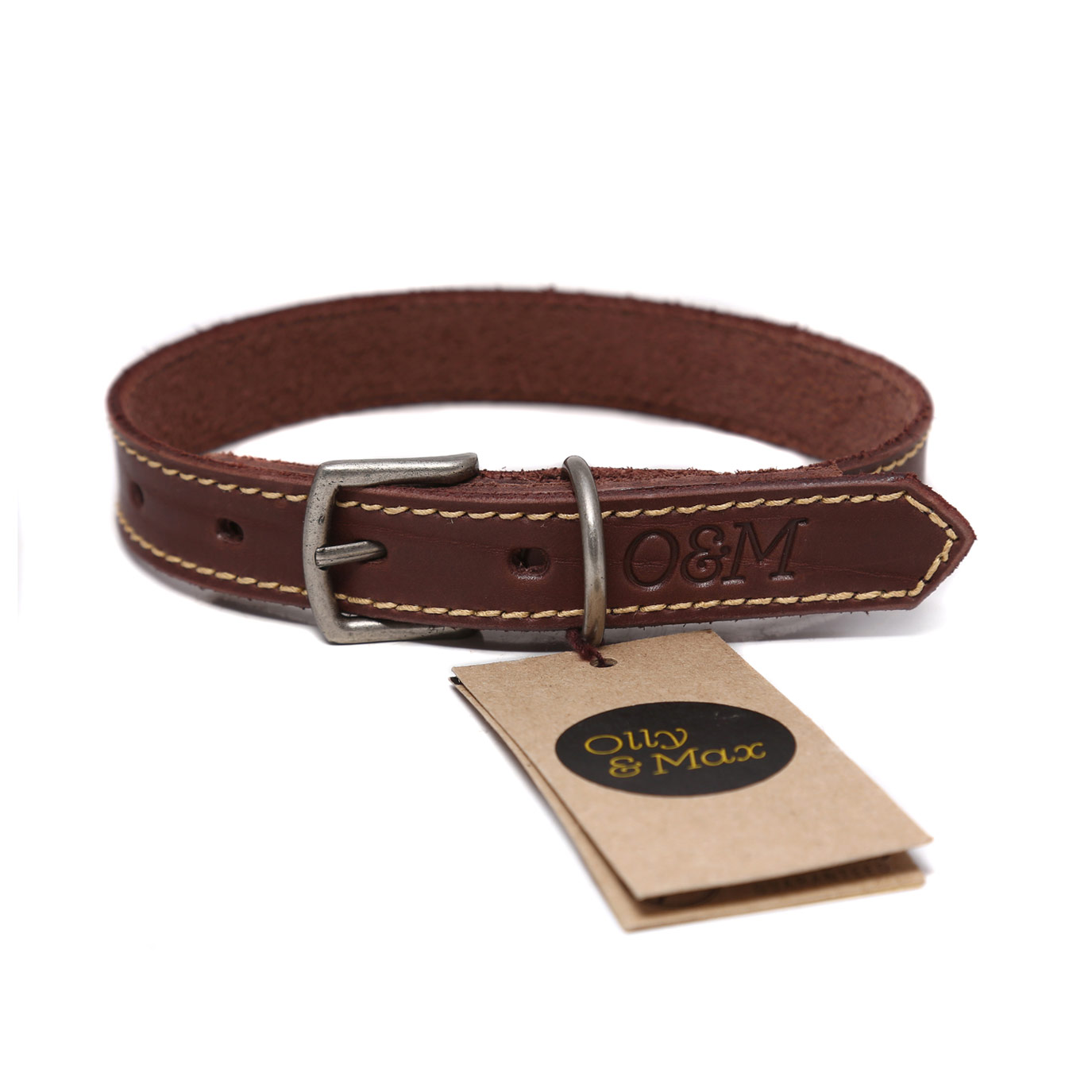 Olly & Max Leather Collars (Brown) | Absolute Pets