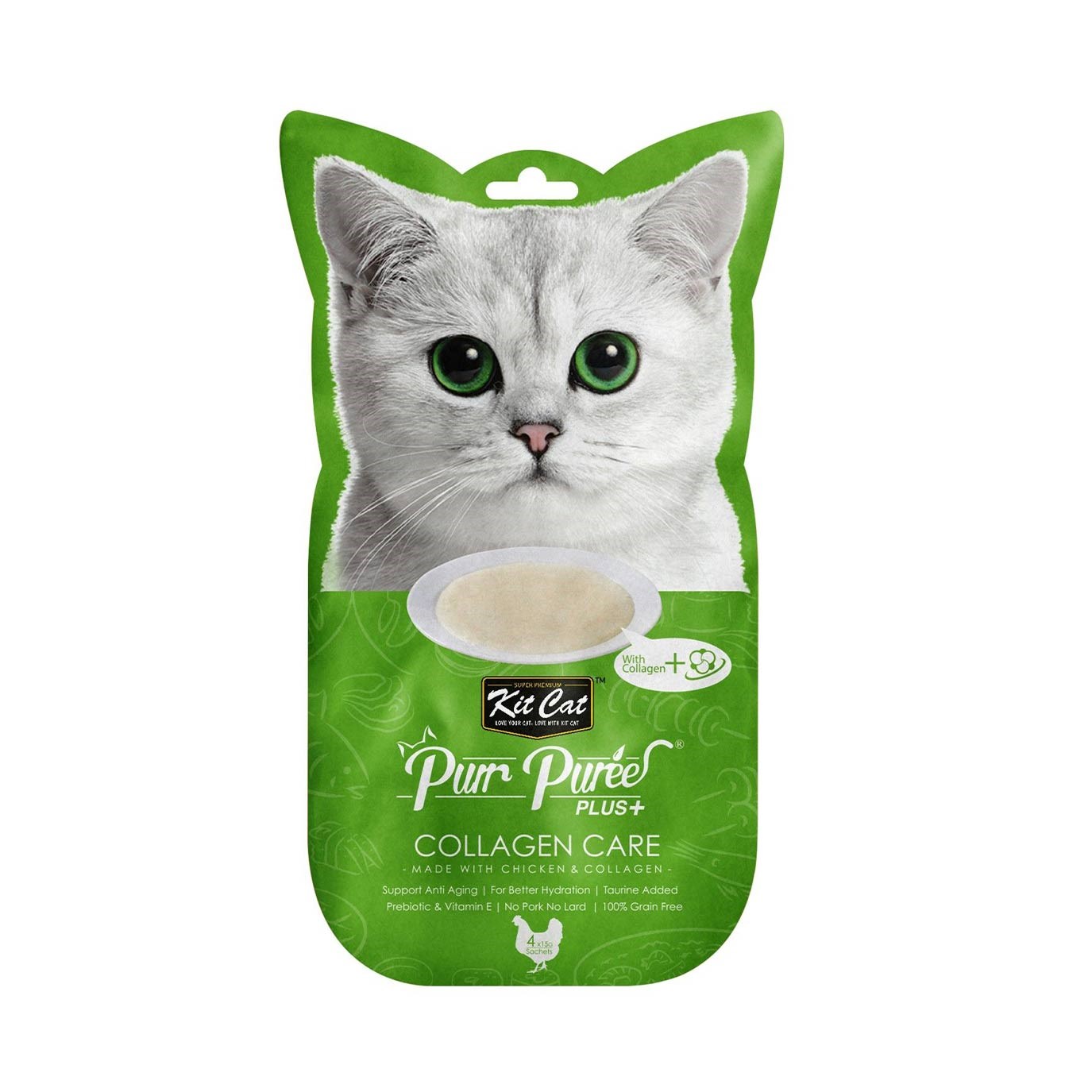 Kit Cat Purr Puree Plus+ Chicken & Collagen Care