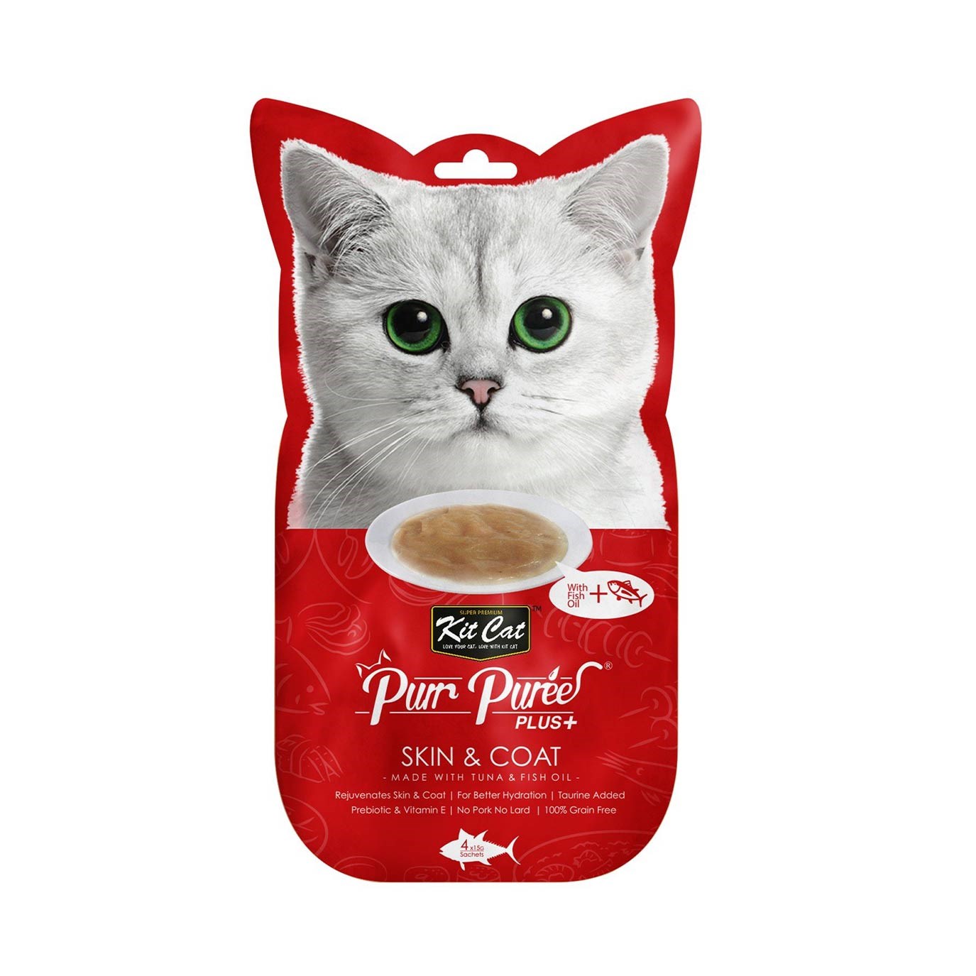 Kit Cat Purr Puree Plus+ Tuna & Fish Oil (Skin & Coat)