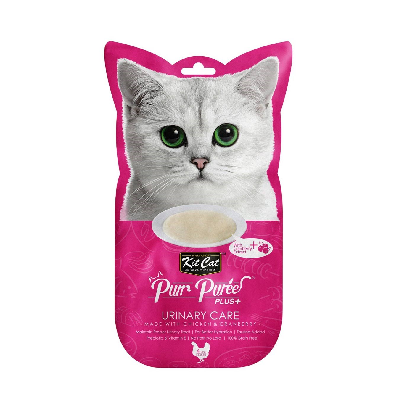 Kit Cat Purr Puree Plus+ Chicken & Cranberry (Urinary Care)