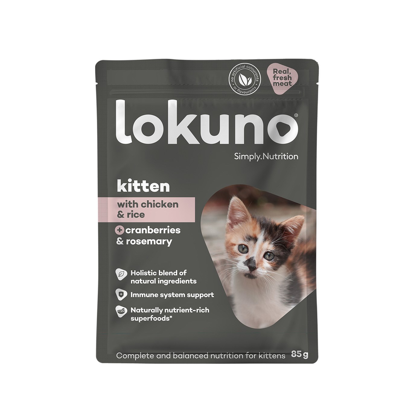 Lokuno Kitten - Chicken & Cranberry in Gravy 85g 