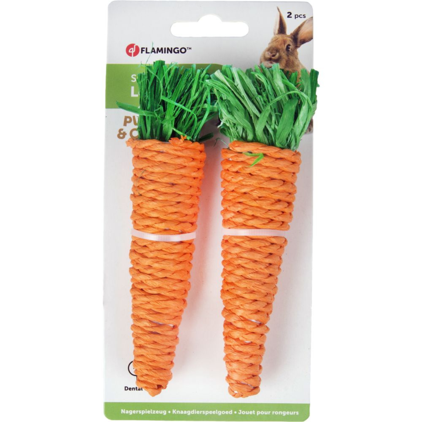 Flamingo Carrot Toy 2PK