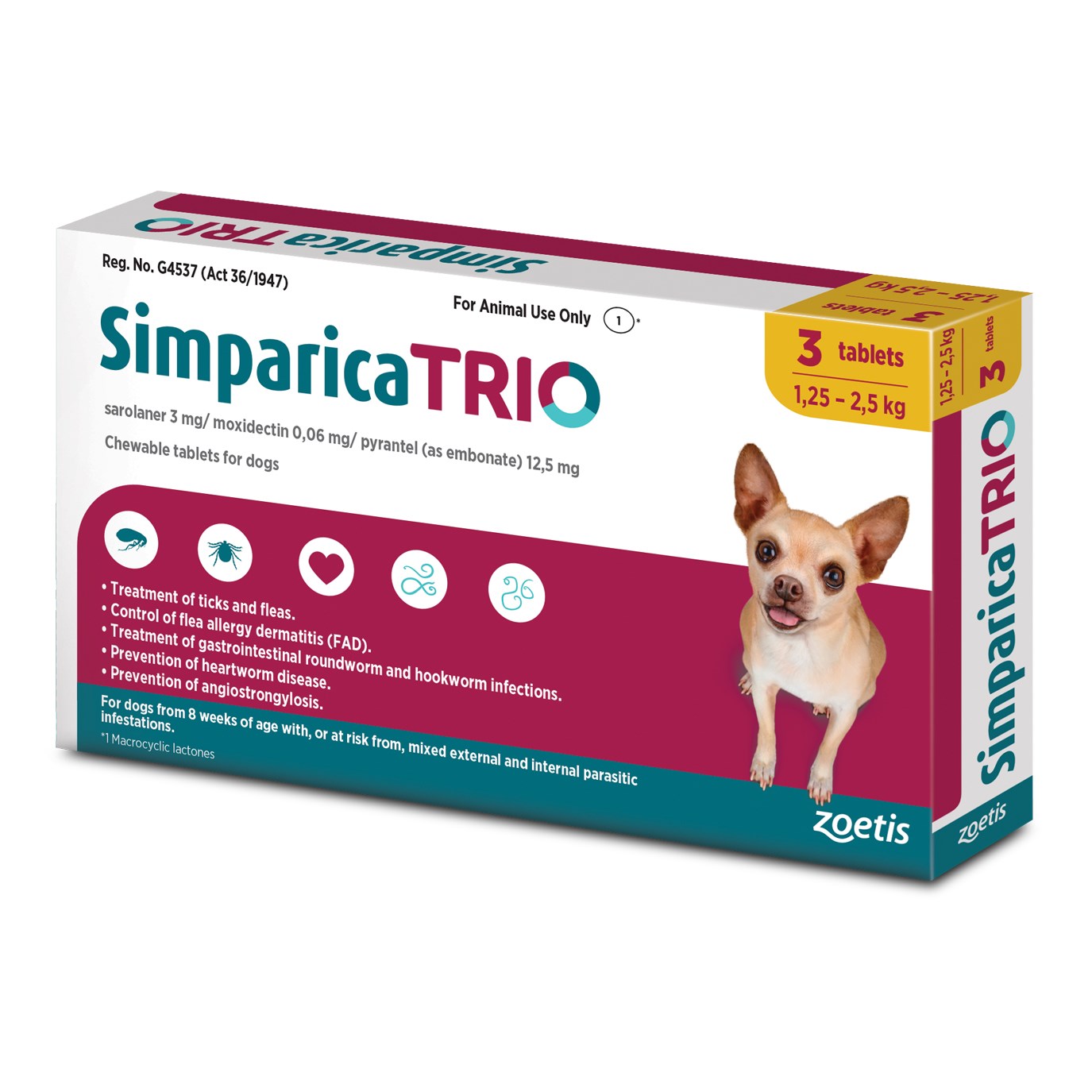 Simparica Trio (1.5 kg - 2.5 kg)