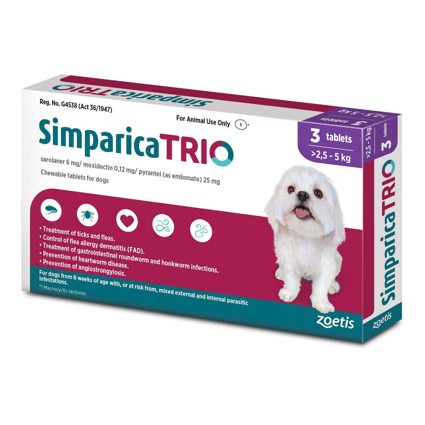 Simparica Trio (2.6 kg - 5 kg) 