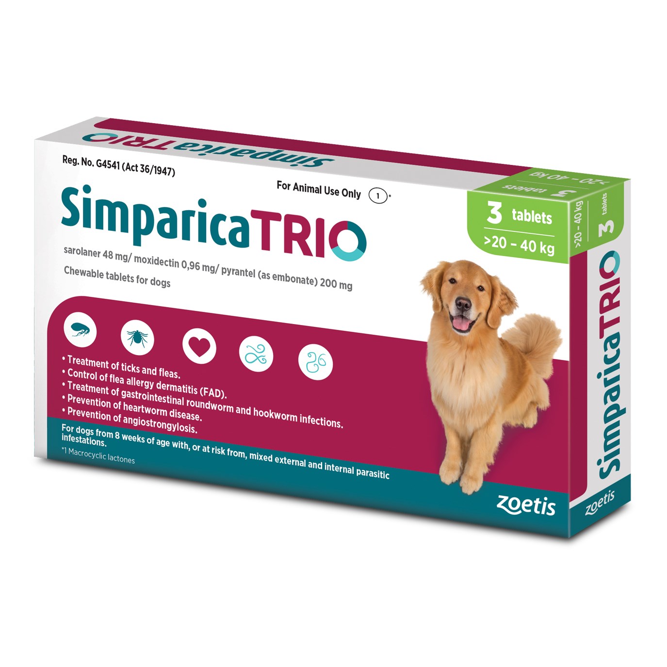 Simparica Trio (20.1kg - 40kg) 