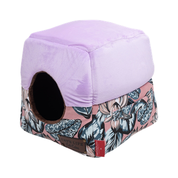 Dog's Life Cat Cube (Flowers & Leaves Pink)