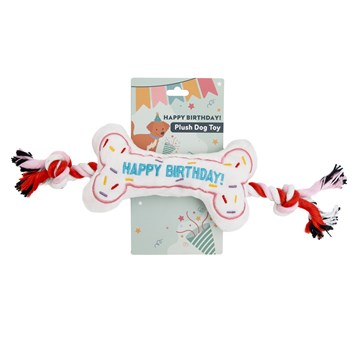 Happy Birthday Bone & Rope (White)