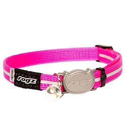 Rogz Catz Alleycat Reflective Breakaway Safeloc Buckle Collar - Pink